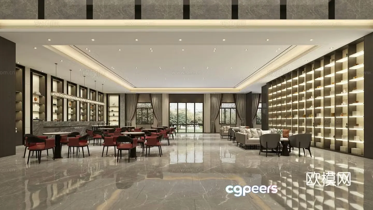 New Chinese style reception hall 3D model