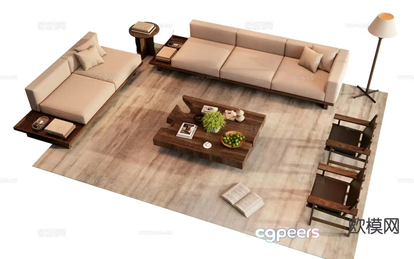 Wabi Sabi modular sofa 3d model