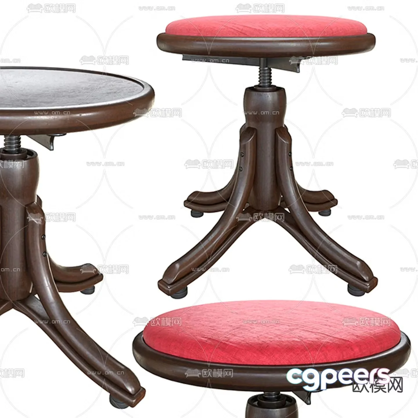 American piano bench 3d model