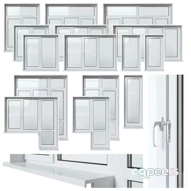 3ds Max Free – Plastic Window Balcony door