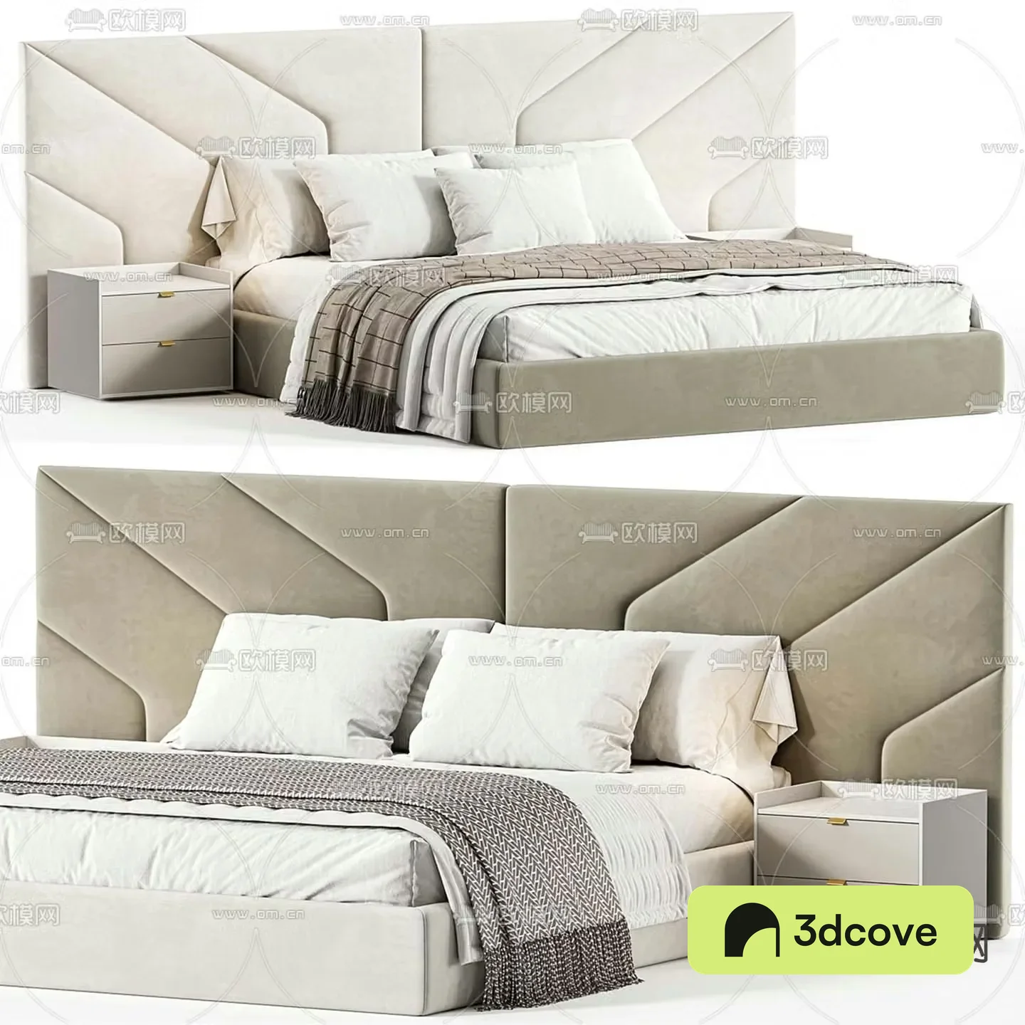 BORI fabric double bed
