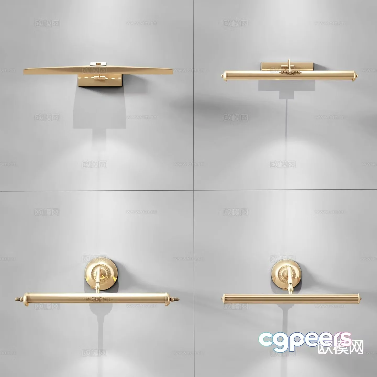 European style mirror headlight painting headlight wall lamp 3D model