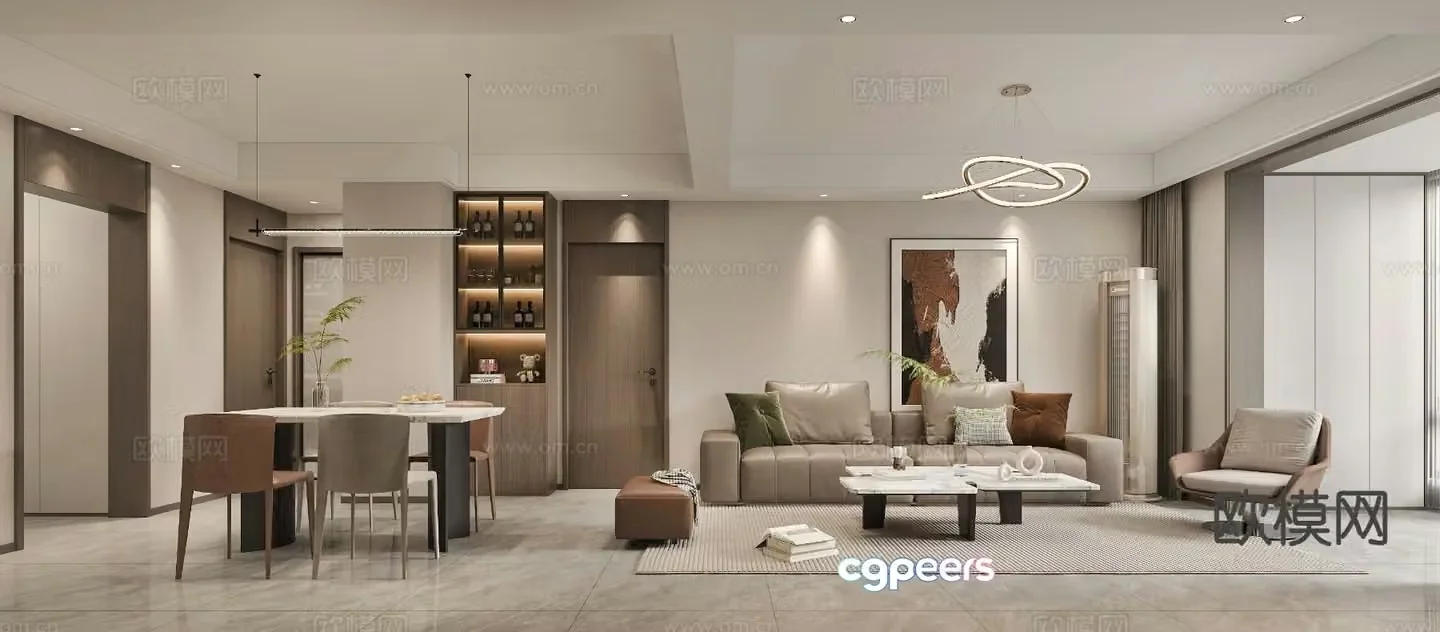 Modern guest restaurant 3d model