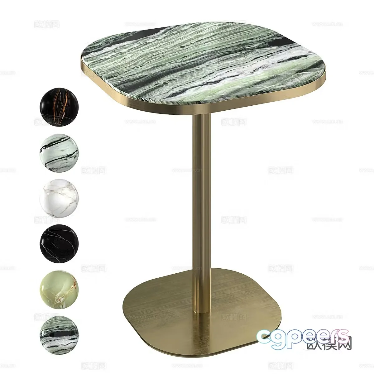 Modern light luxury marble metal edge 3D model