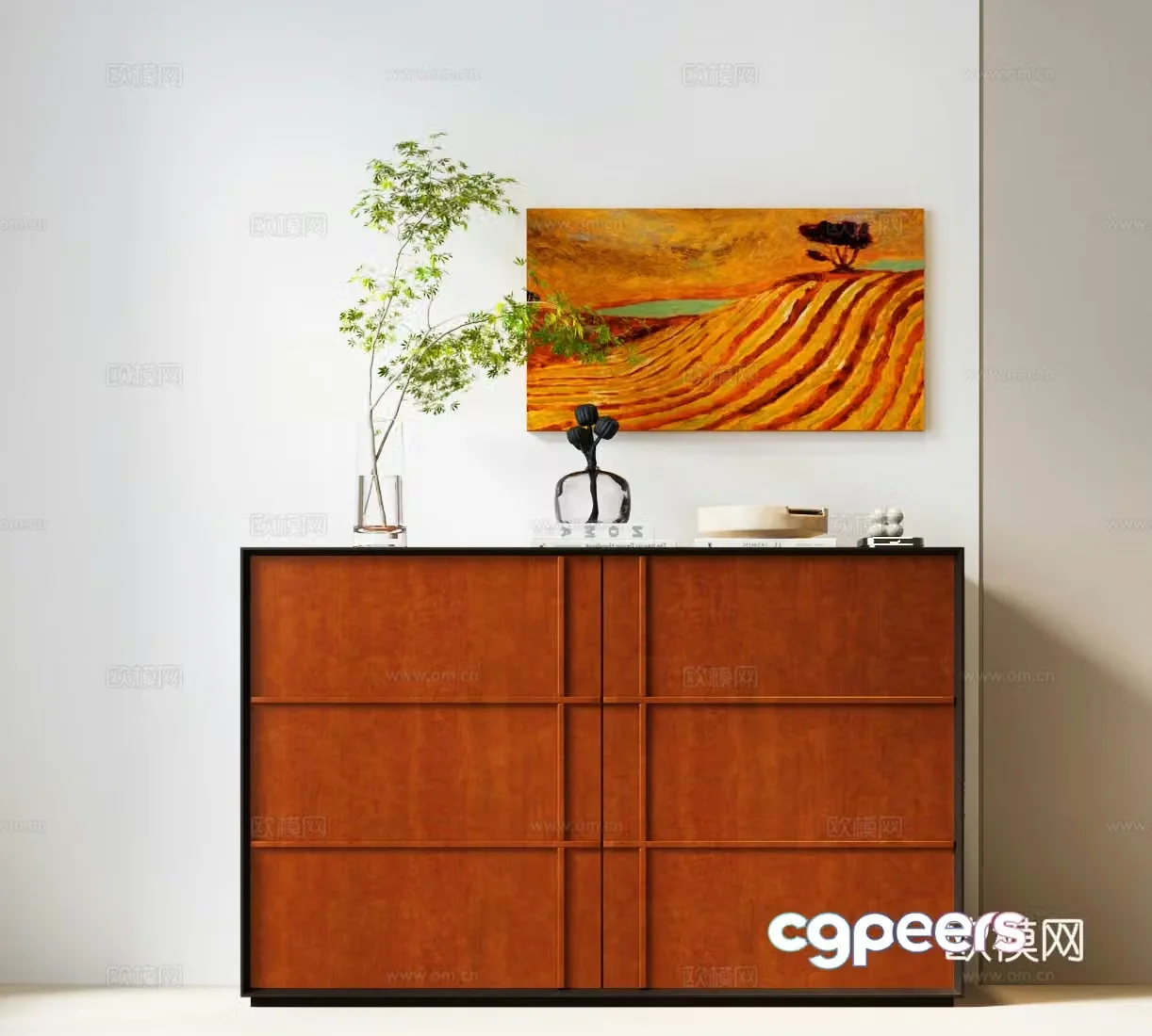 Modern medieval chest of drawers medieval style chest of drawers decorative paintings modern side cabinets modern medieval decoration cabinets 3D model