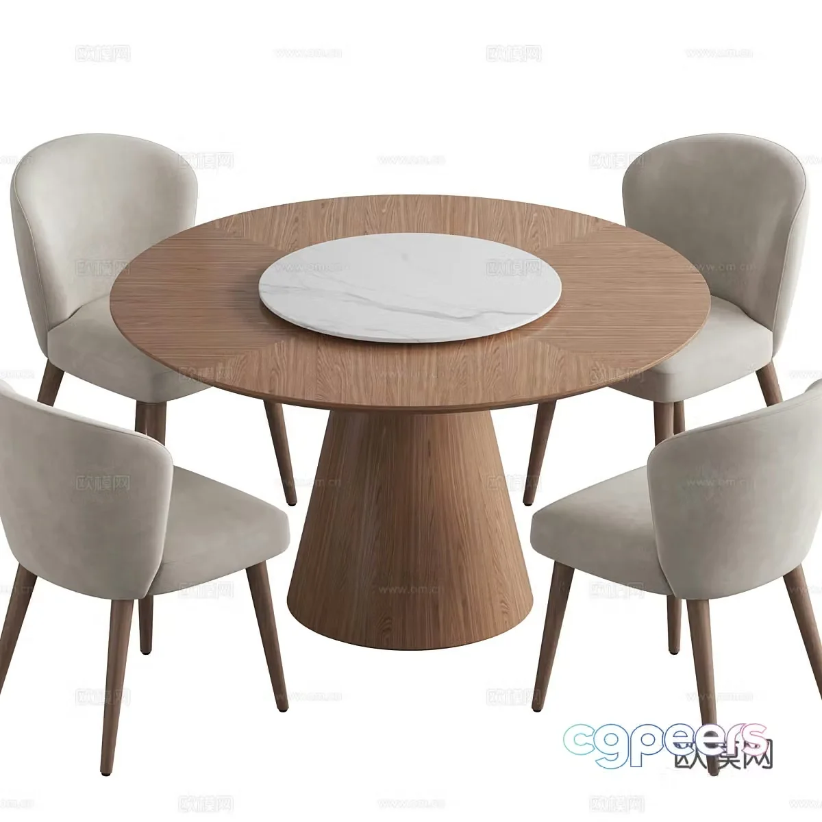 Dining table and dining chair 3d model