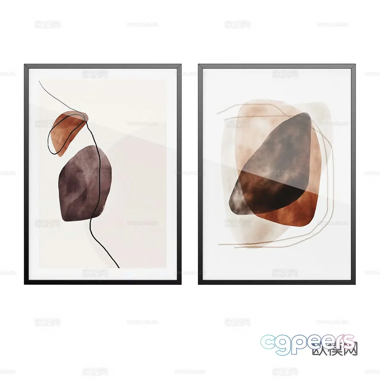 Desenio Modern hanging paintings Decorative painting Art painting Abstract painting Nordic painting 3d model