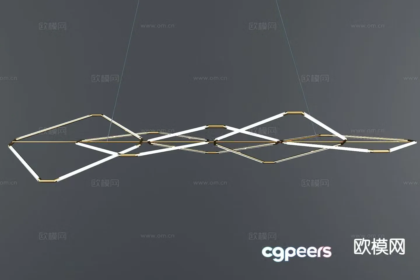Light luxury geometric chandelier 3D model
