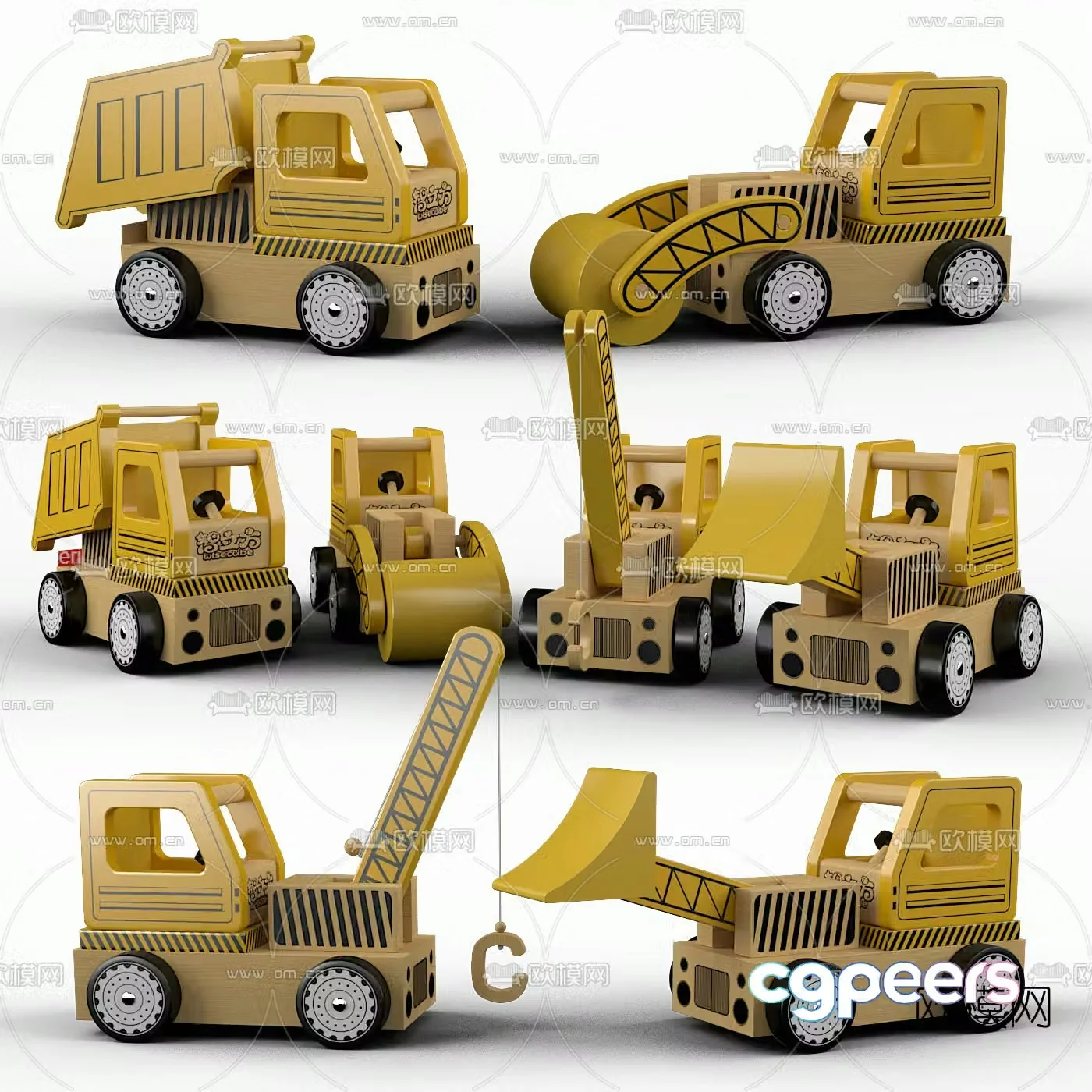 Modern children’s building block toy car 3d model