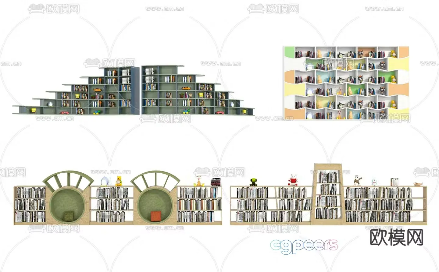 Children’s cabinet bookcase 3d model