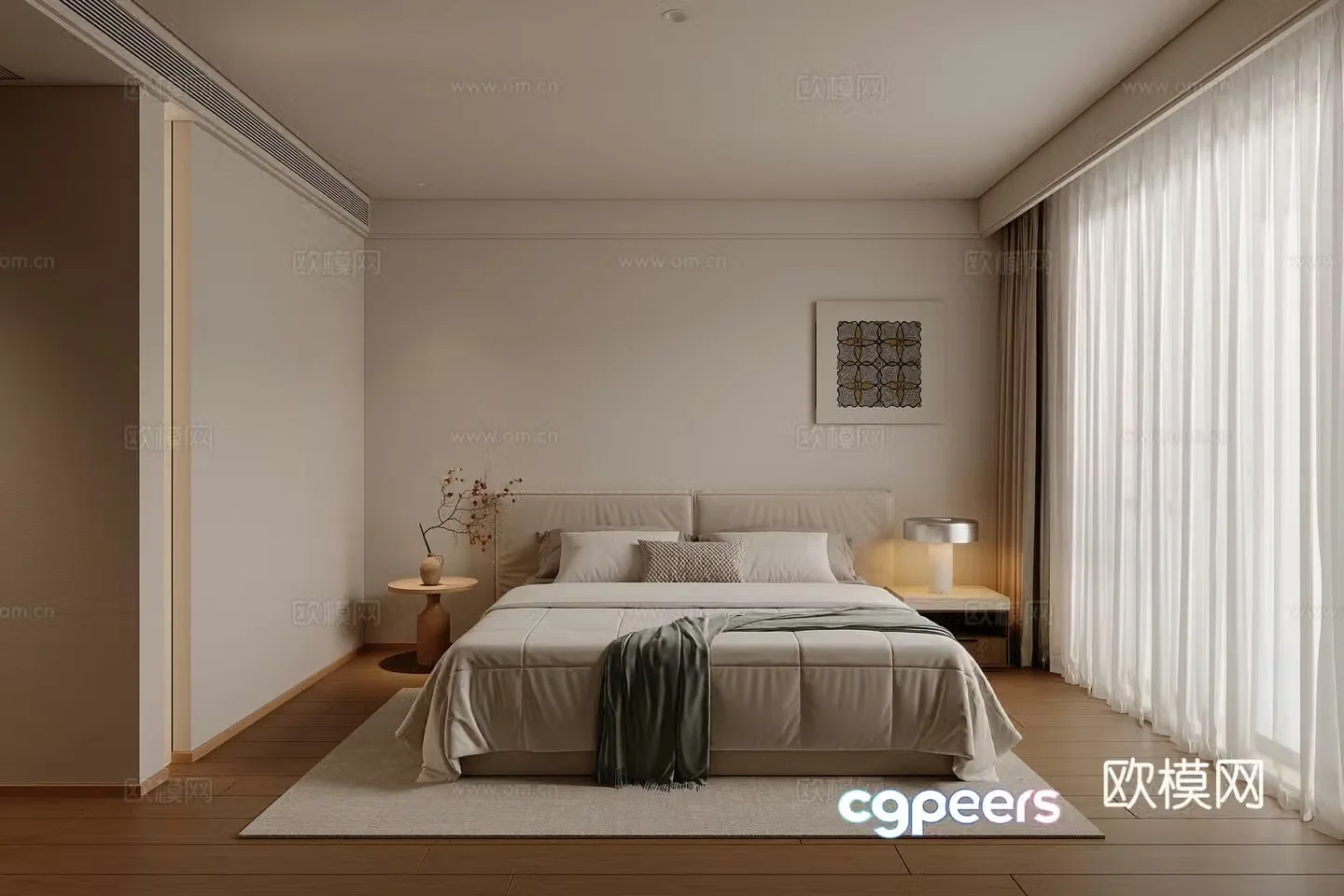 Modern bedroom master bedroom 3d model
