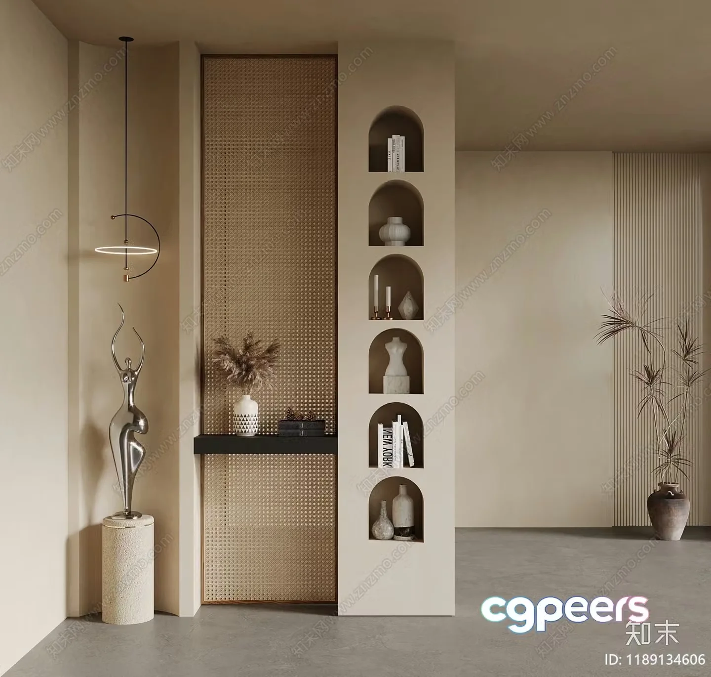 Modern Minimalist Decor 3D Model – 4571 – VRAY Render