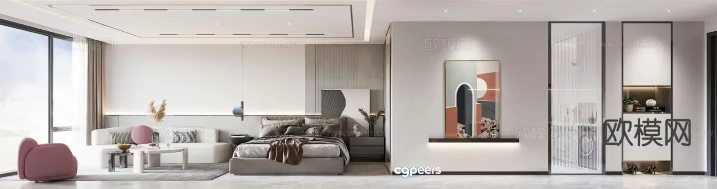 Modern bachelor apartment 3d model