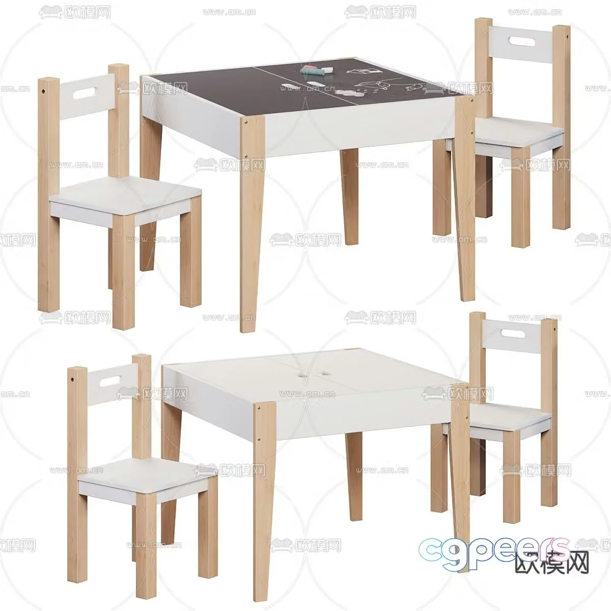 Children’s table and chair 3d model