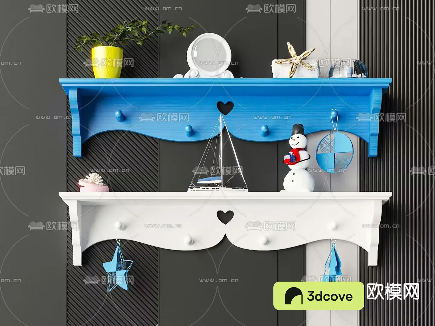 Mediterranean wall cabinet cartoon ornaments