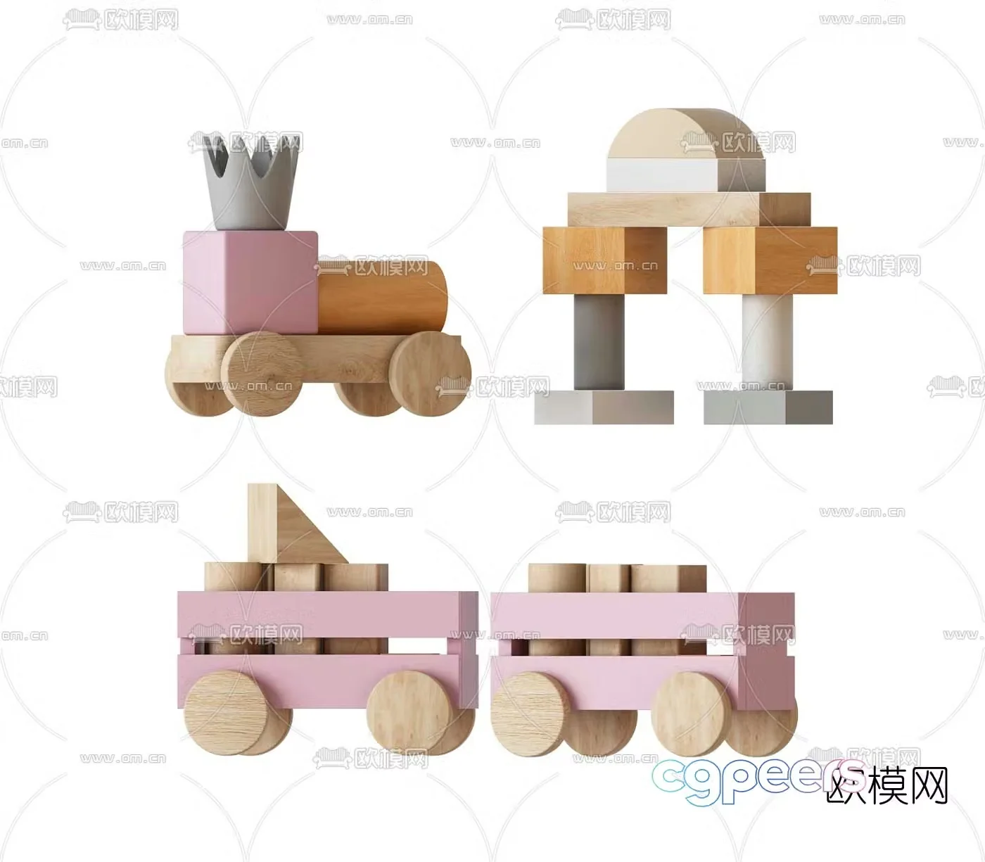 Modern children’s building block toys 3d model