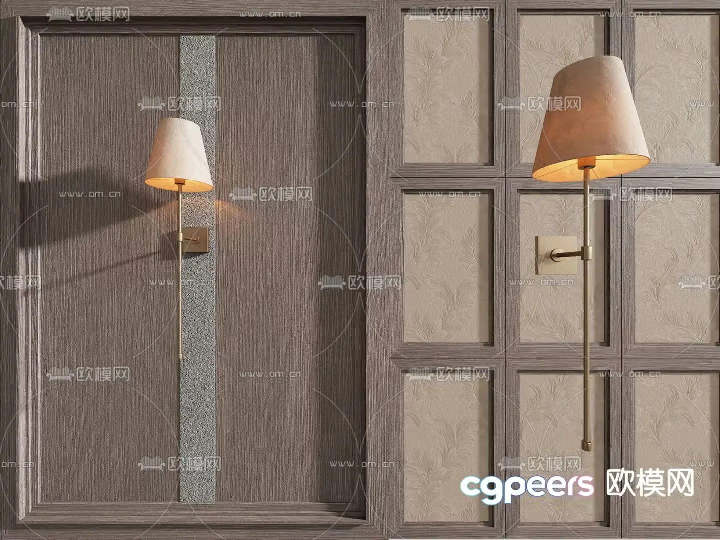 American wall lamp wainscot 3d model