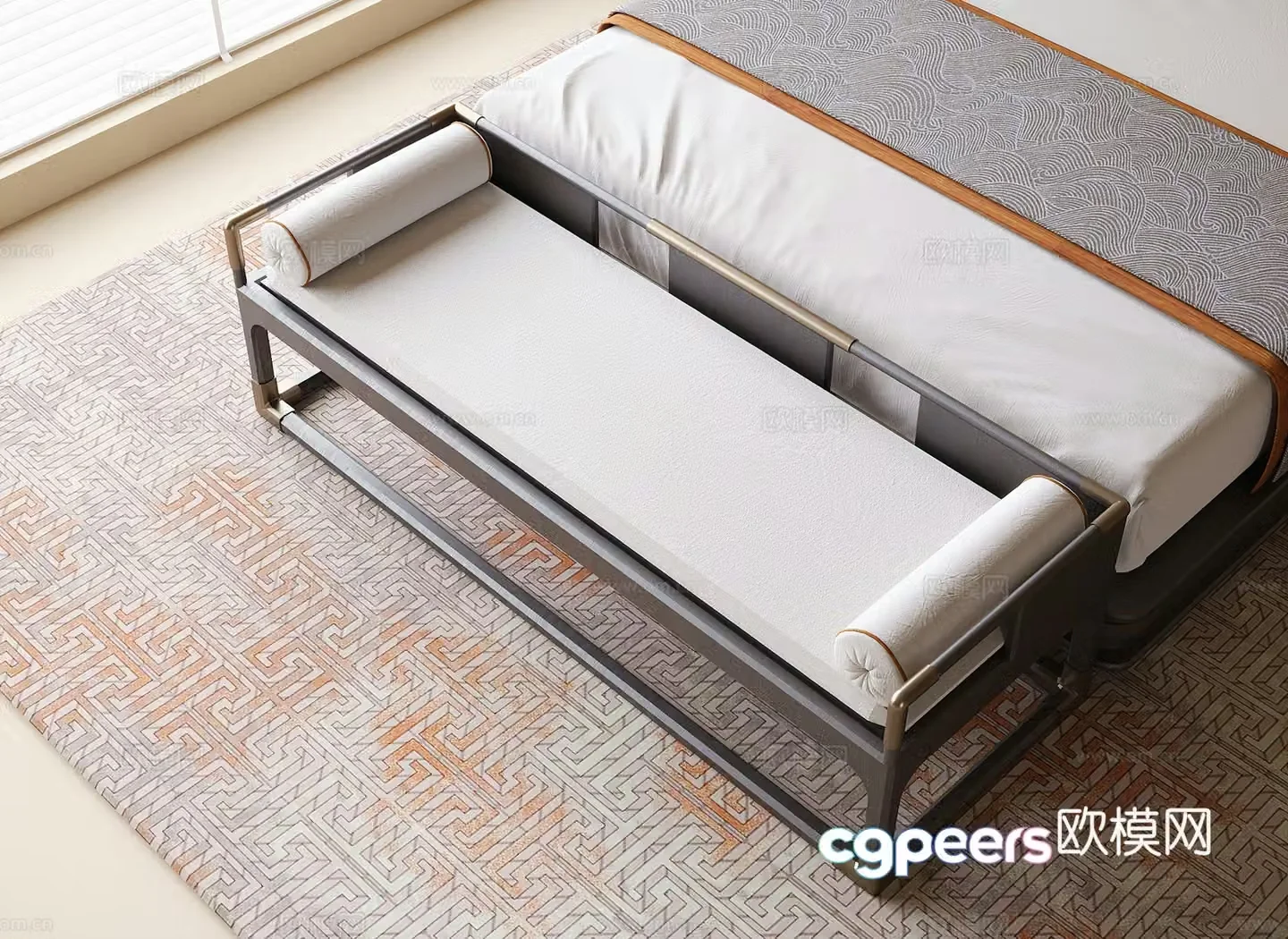 New Chinese footrest bedside stool 3D model