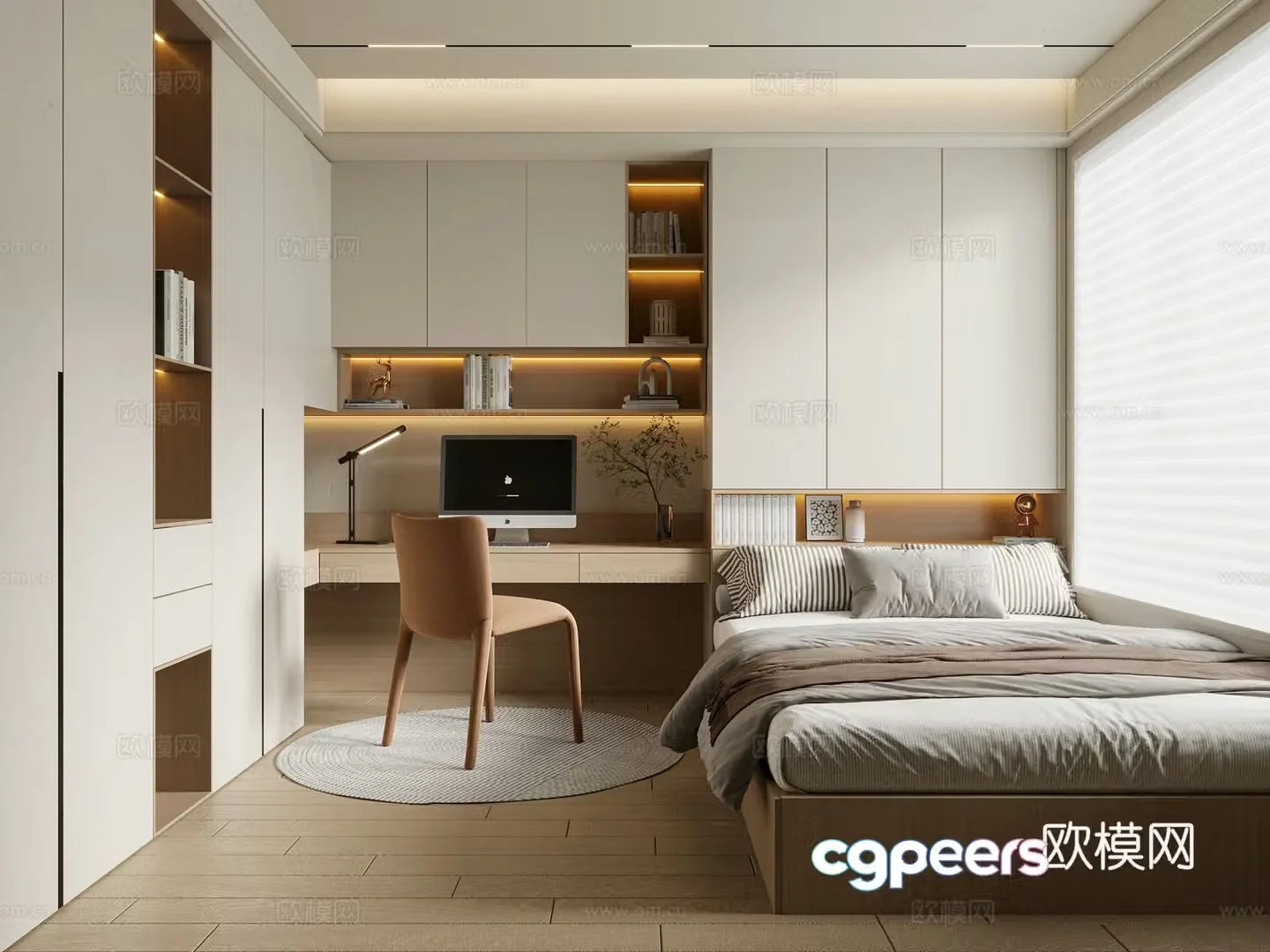 Modern tatami bedroom 3d model