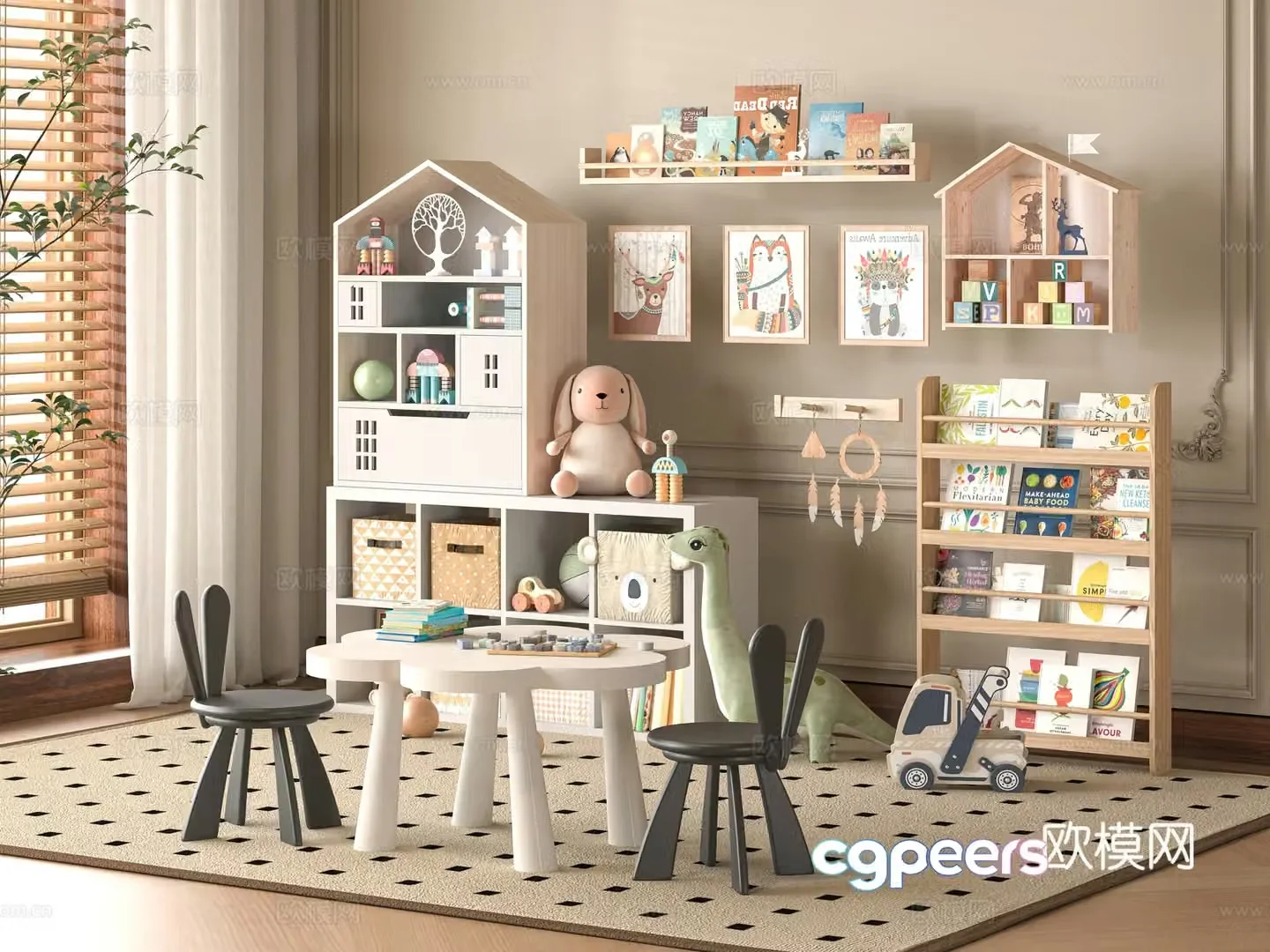 Modern children’s entertainment room 3d model