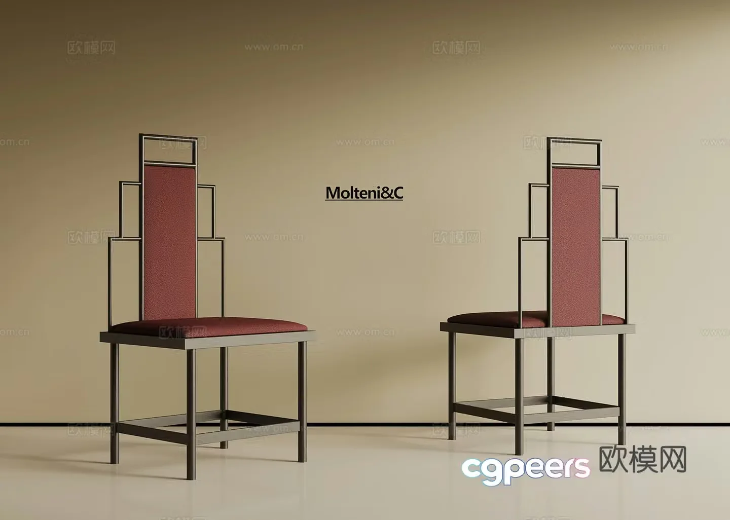 New Chinese style leisure chair dining chair 3d model