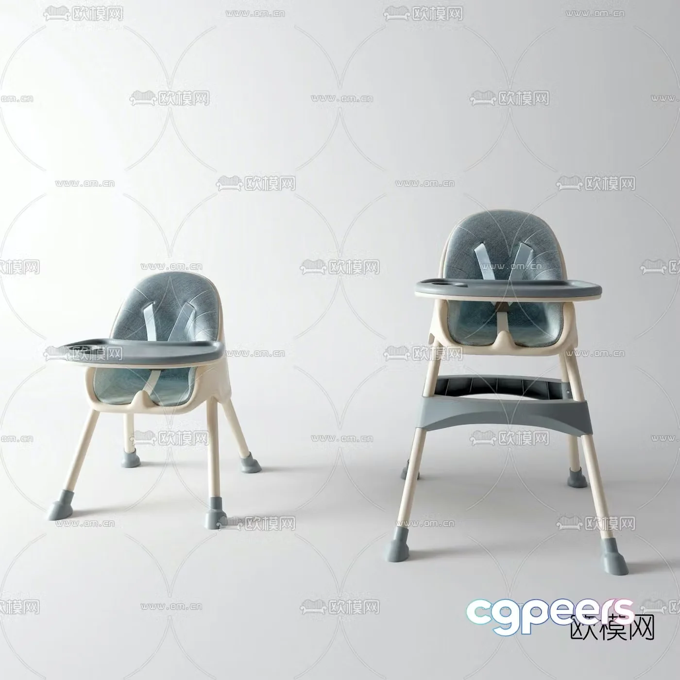 Modern baby and child dining chair 3d model