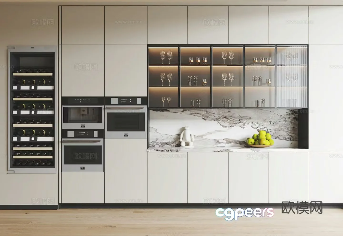 Modern wine cabinet 3d model