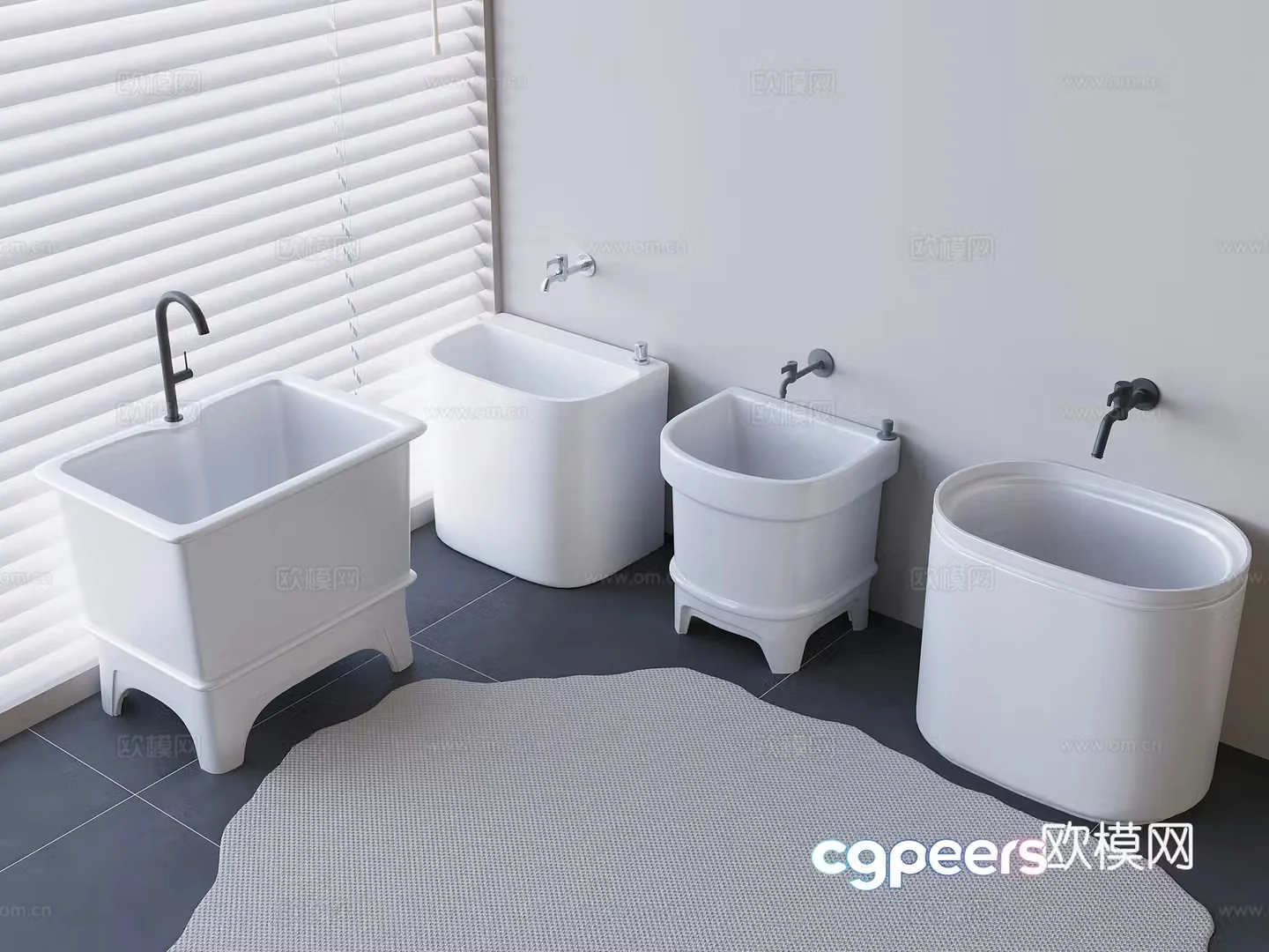 Mop pool mop pile faucet 3d model