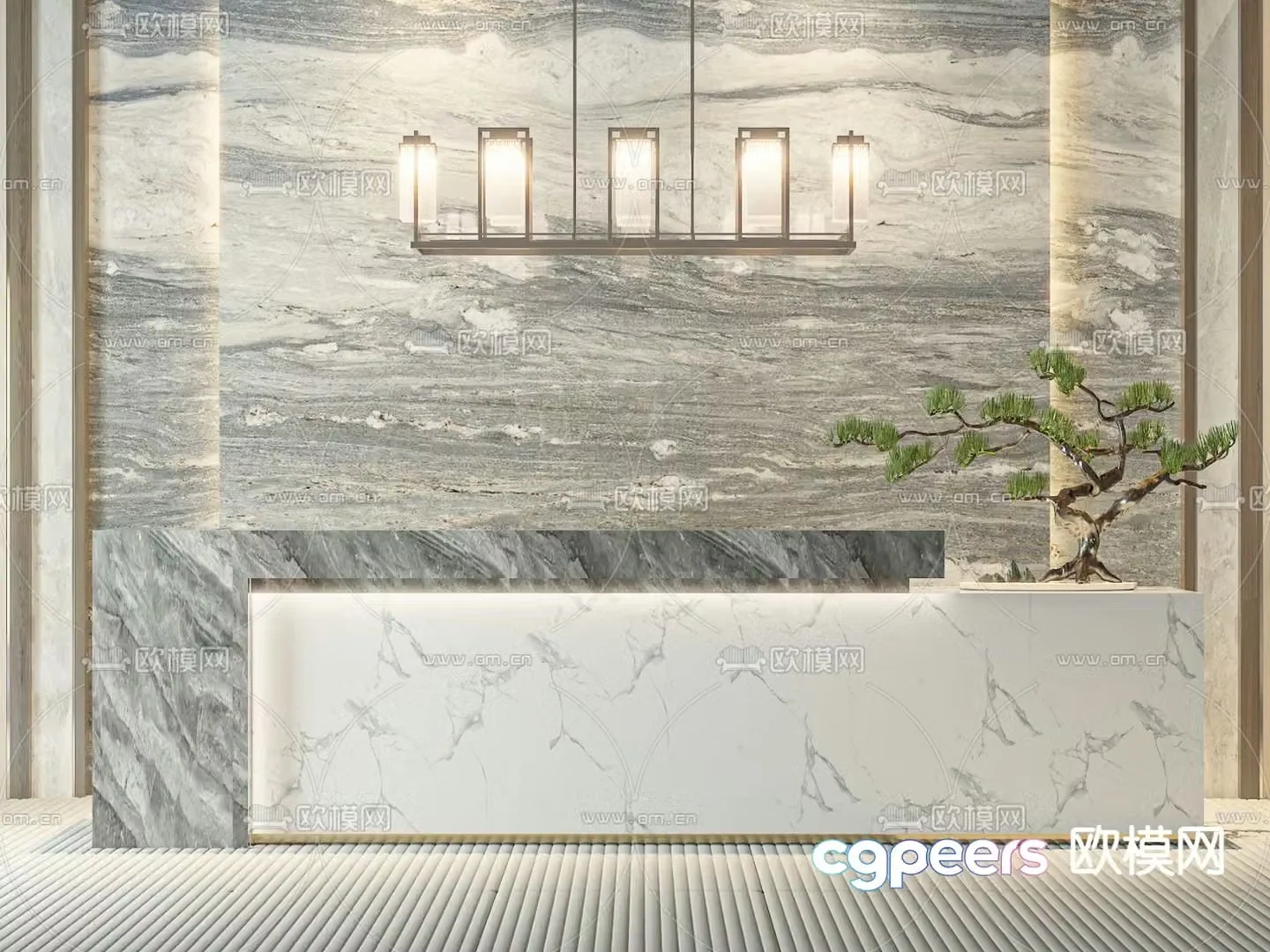 Reception desk consultation front desk 3d model