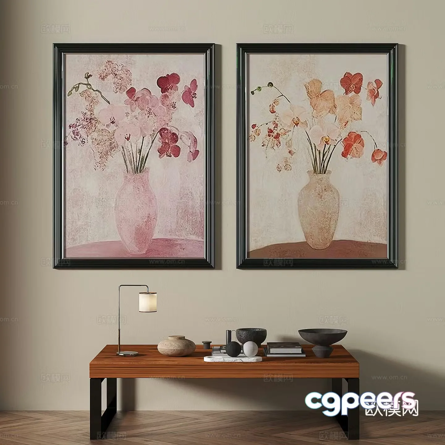 Modern medieval decorative painting 3d model