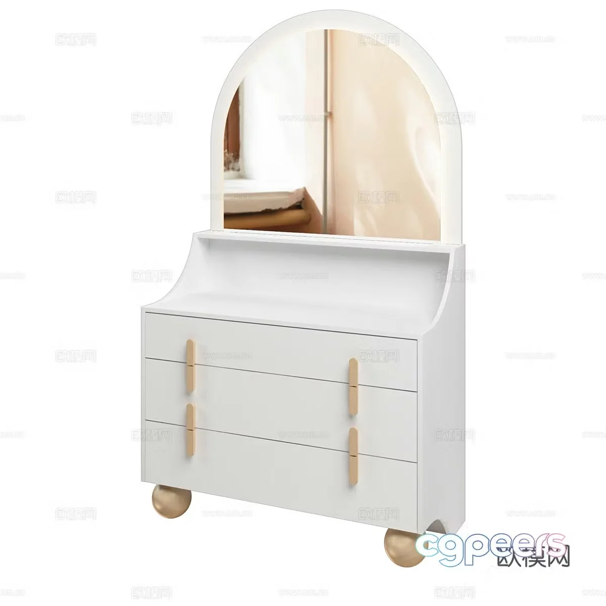 Nordic simple dressing table dressing table simple dressing table bedroom dressing table 3D model