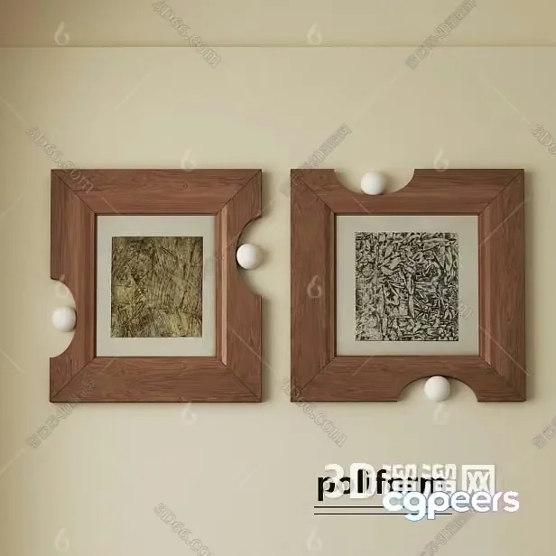 Two Wooden Picture Frames 3D Model – 11629 – VRAY Render