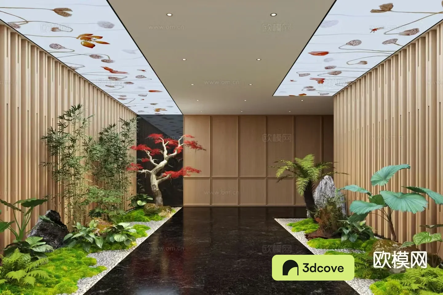 New Chinese style aisle indoor landscaping