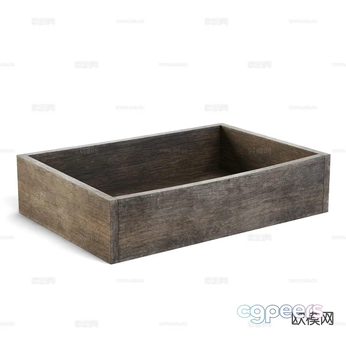 wooden box drawer basket wooden trough 3d model