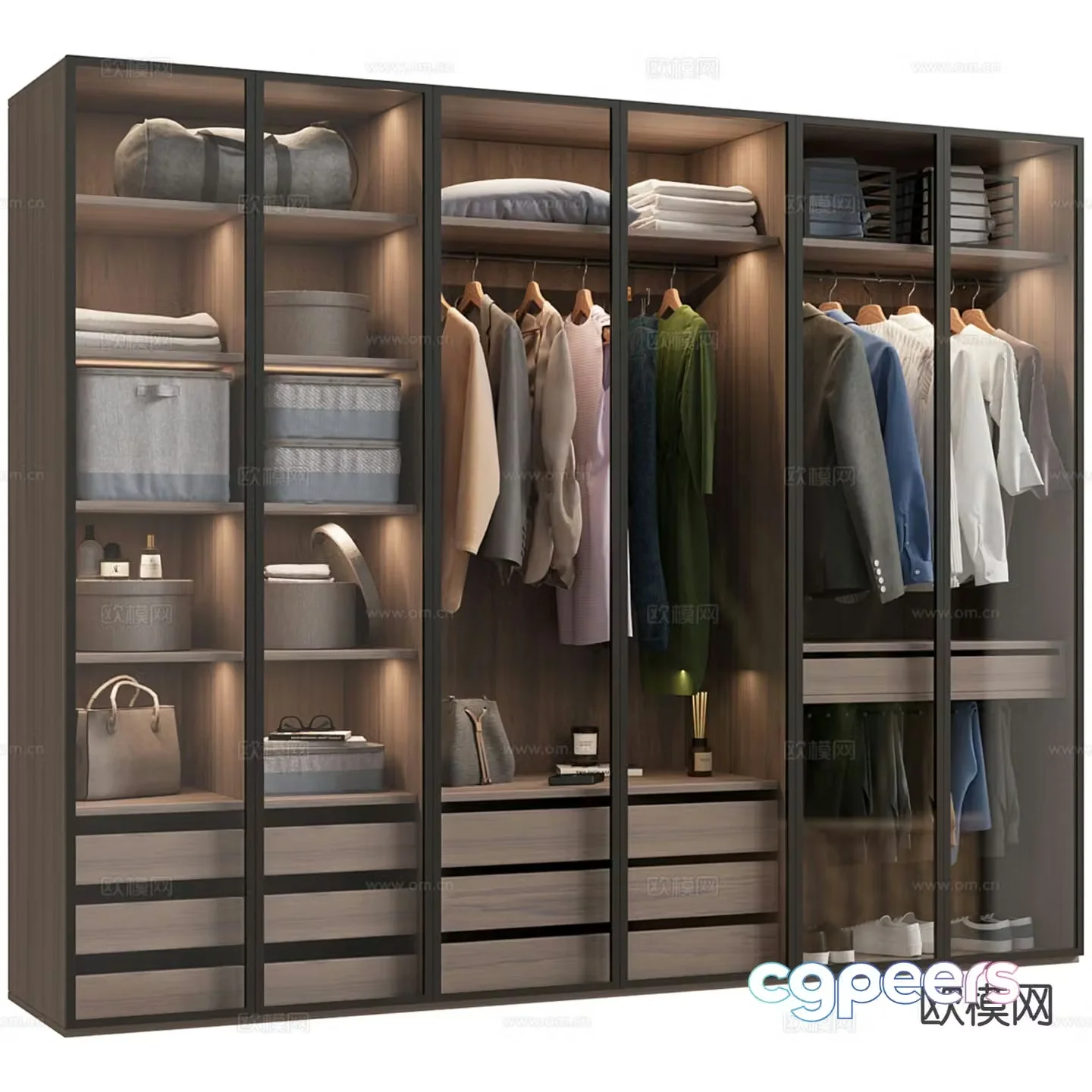 modern wardrobe wardrobe 3d model