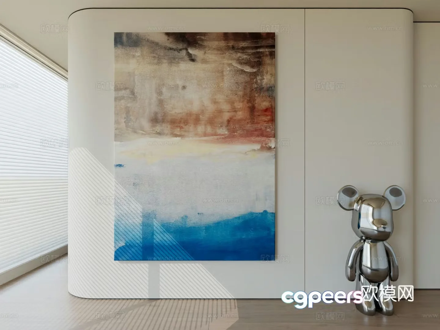 Modern minimalist hanging painting abstract art hanging painting 3d model
