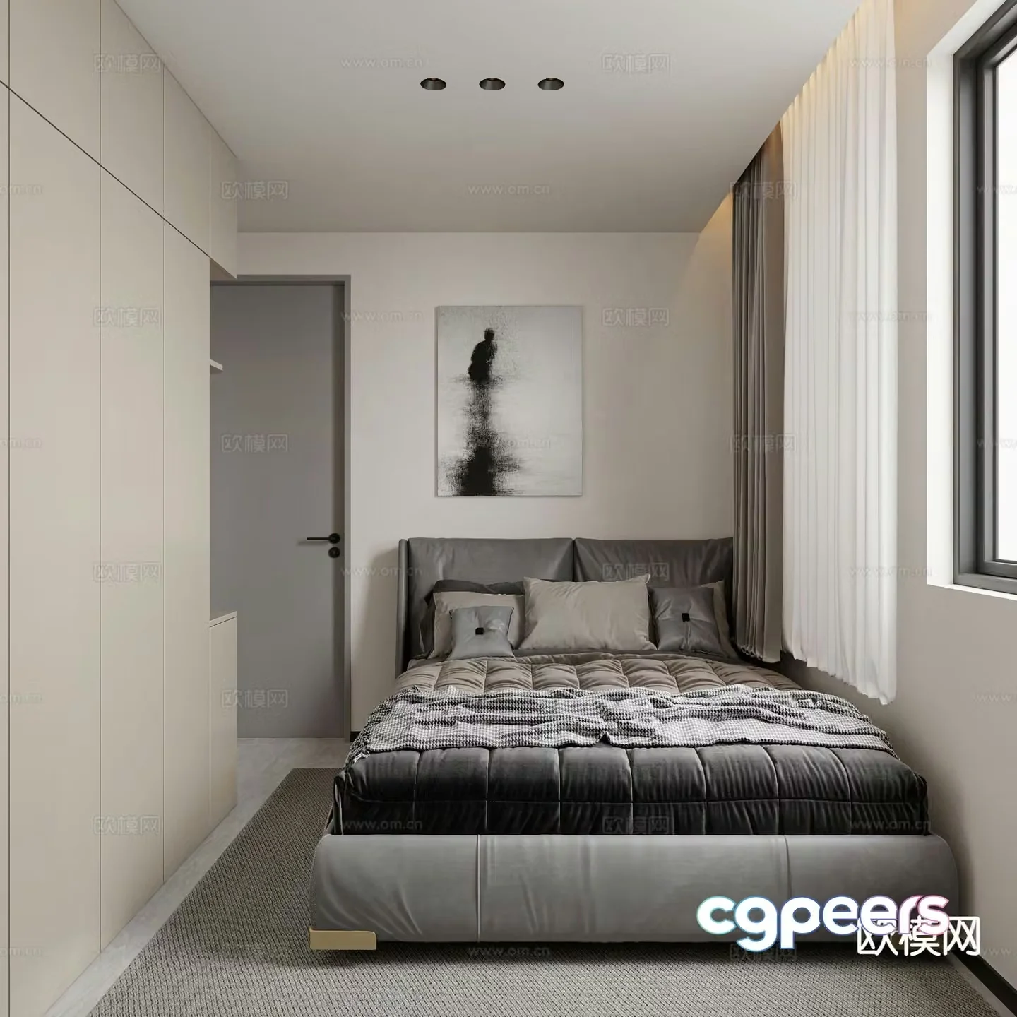 Modern bedroom second bedroom 3d model