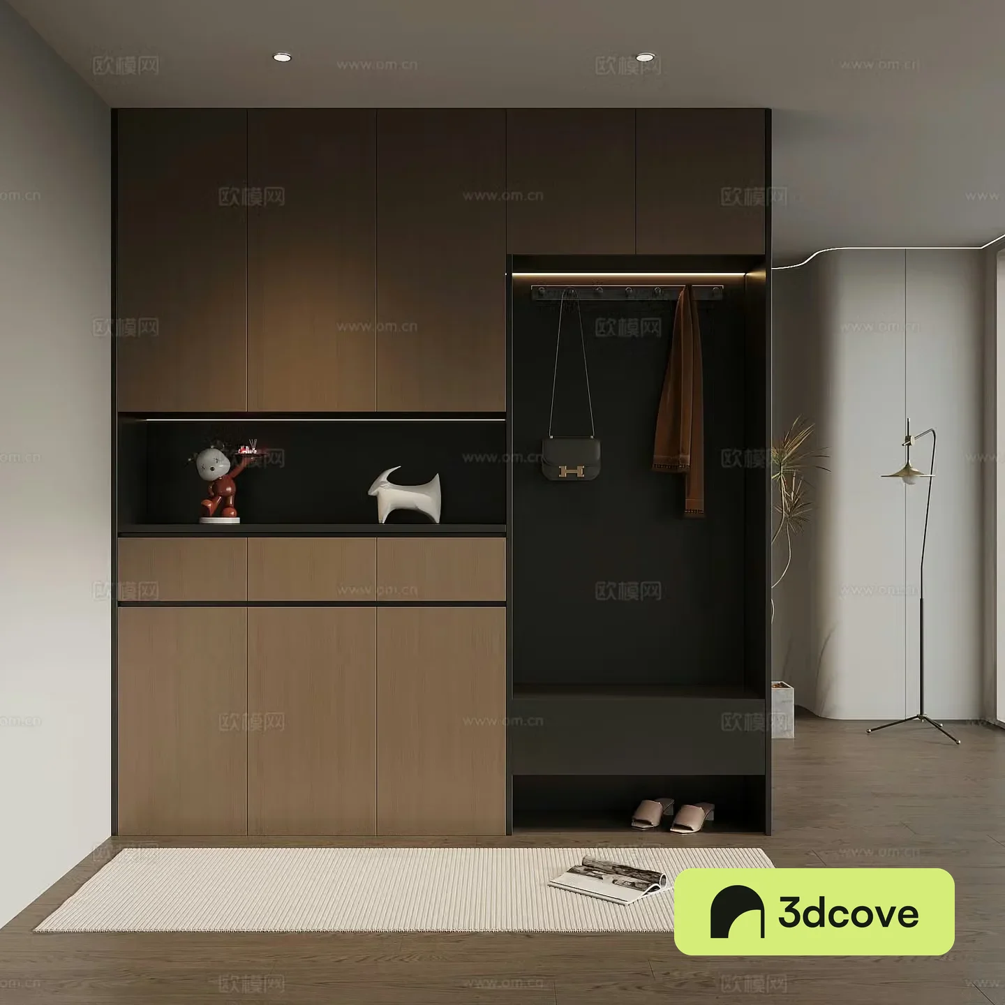 Italian minimalist porch cabinet door-entry shoe cabinet porch background