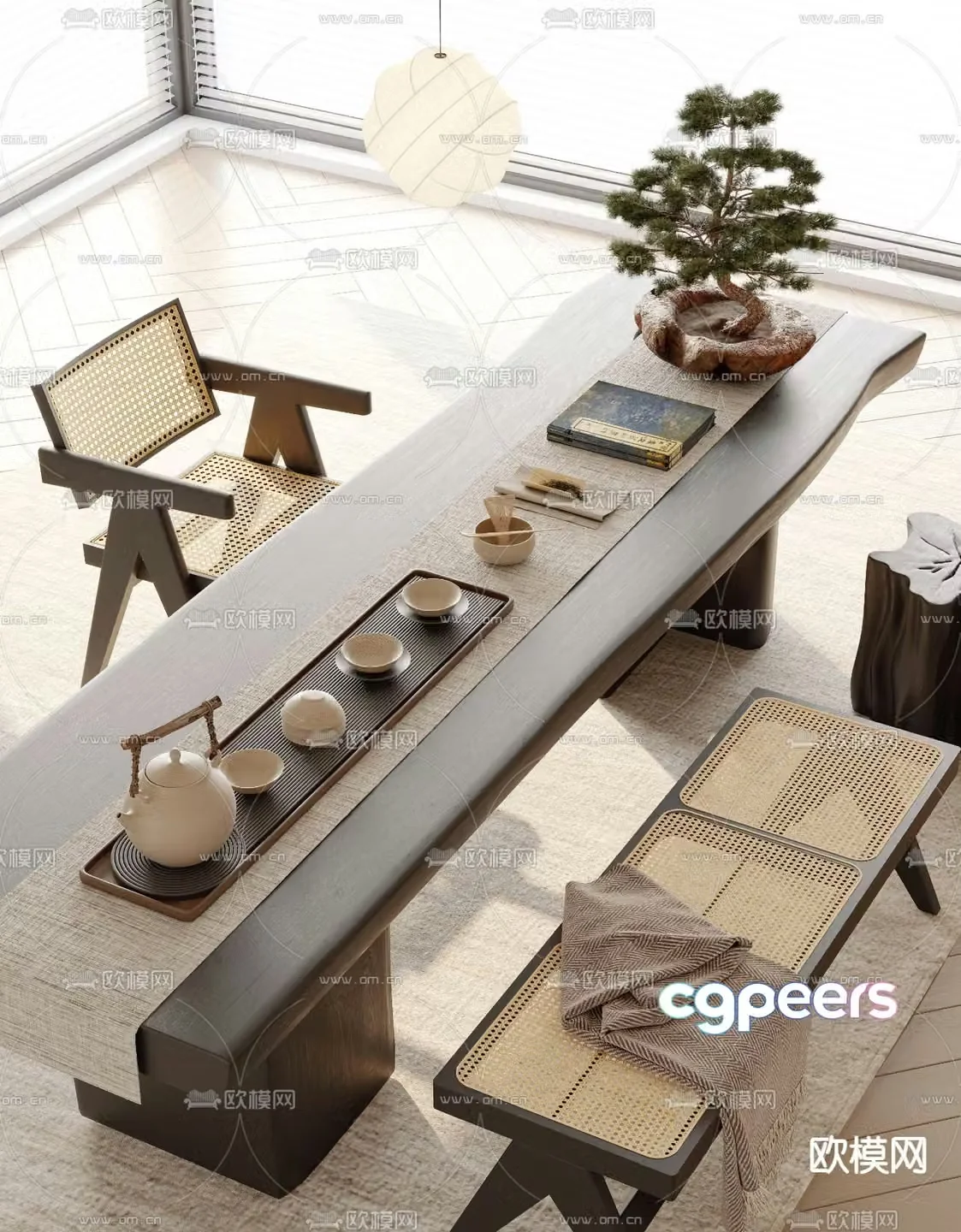 New Chinese tea table tea table 3D model
