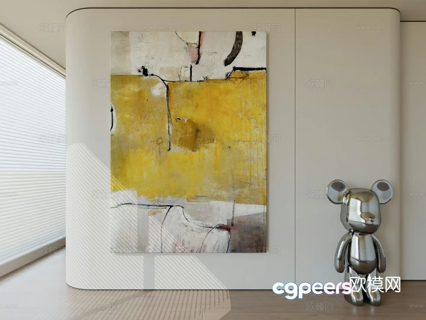 Modern minimalist hanging painting abstract art hanging painting 3d model