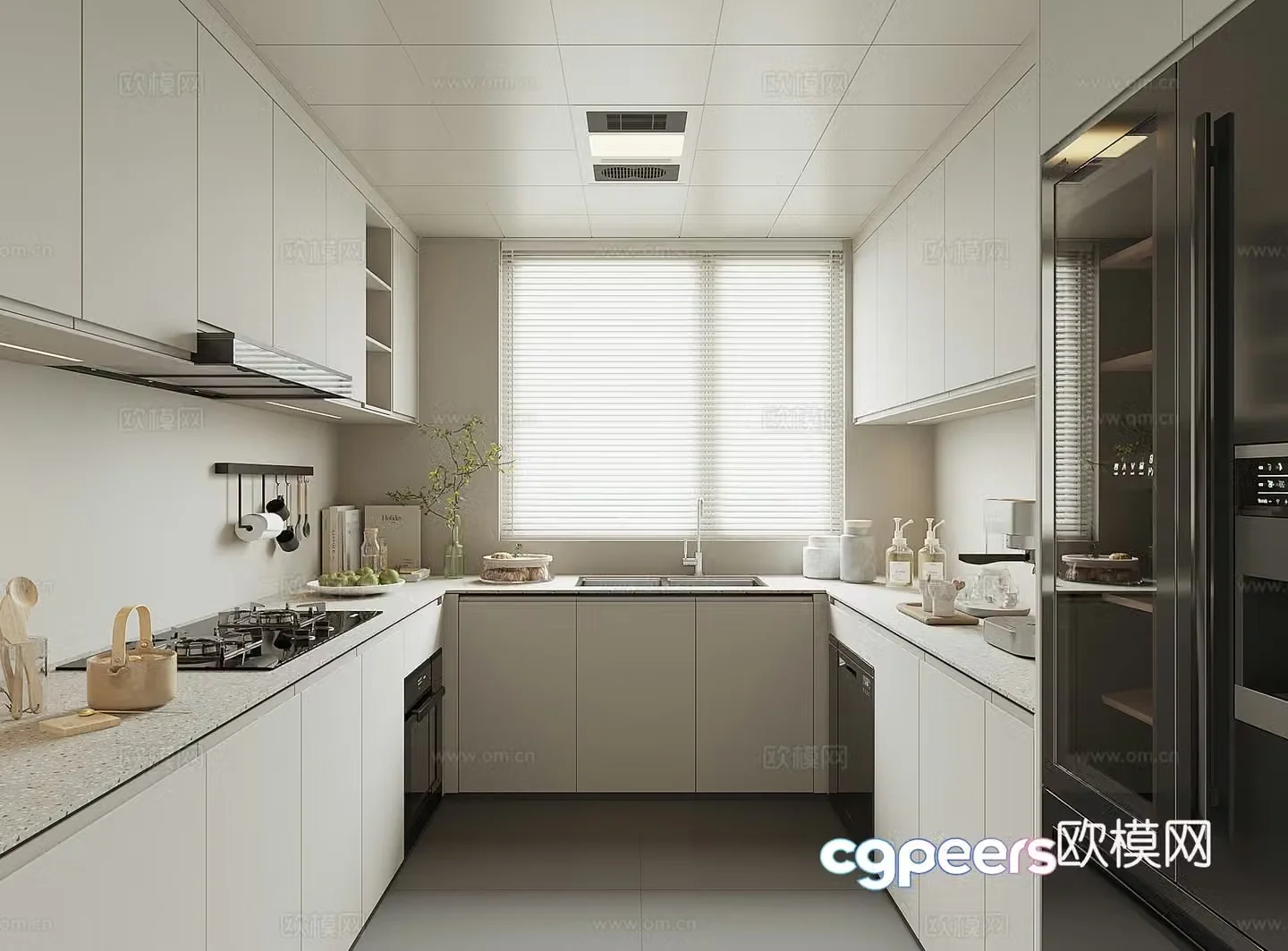 Modern home kitchen 3d model