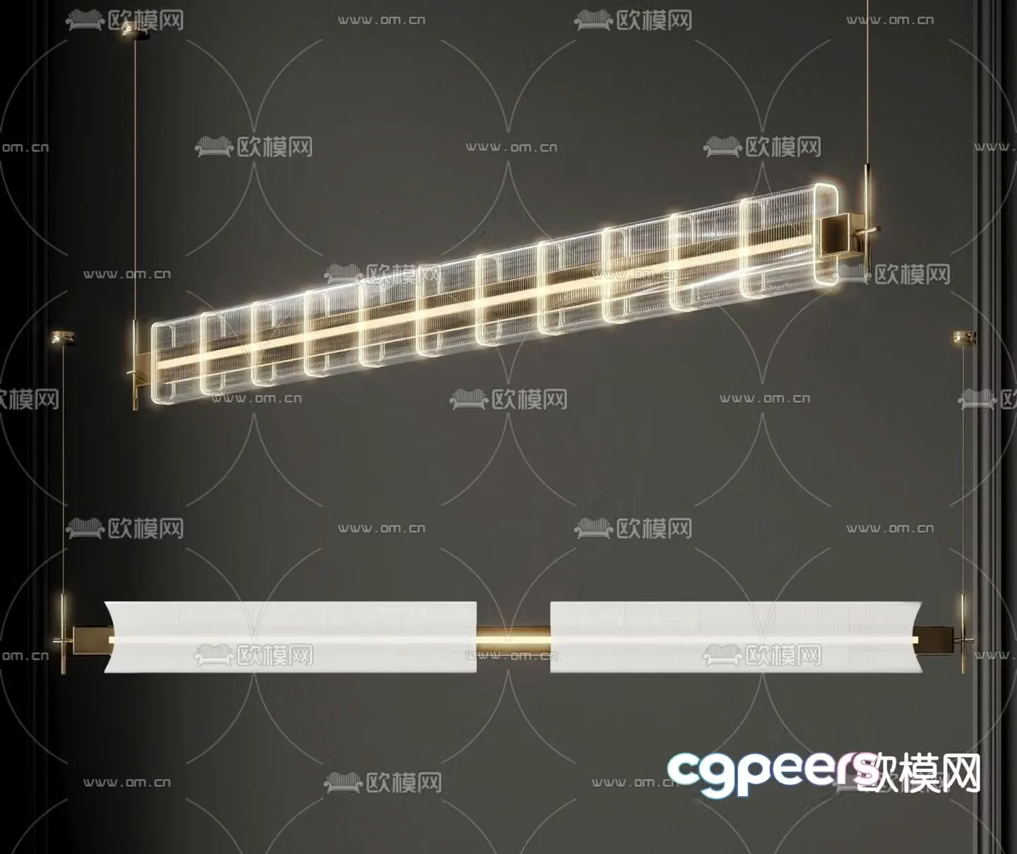 Long chandelier 3d model