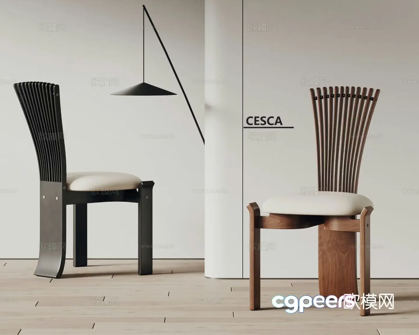 Cesca medieval style chair dining chair 3d model