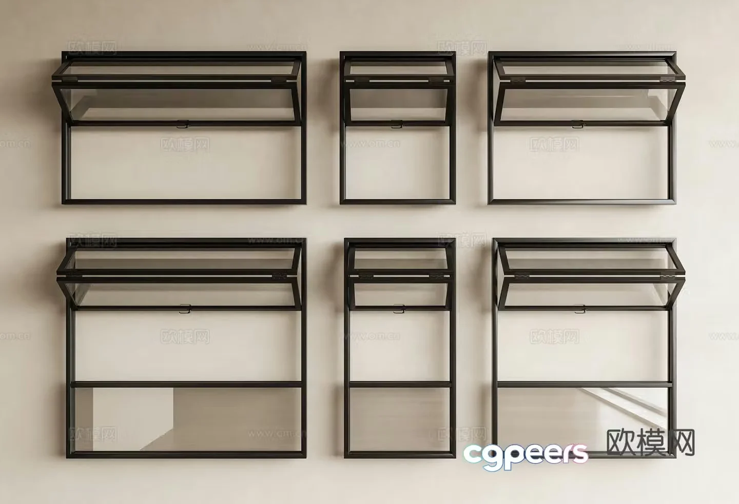 Modern medieval folding window Folding window Sliding window Glass window Up and down folding window Window 3D model