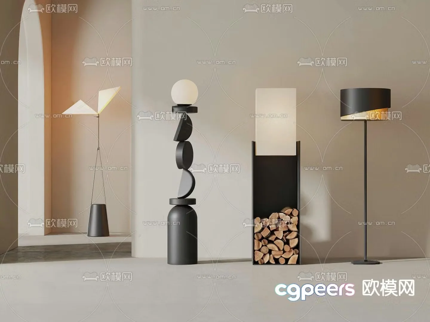 Wai Sad Floor Lamp Art Lamp 3D Model