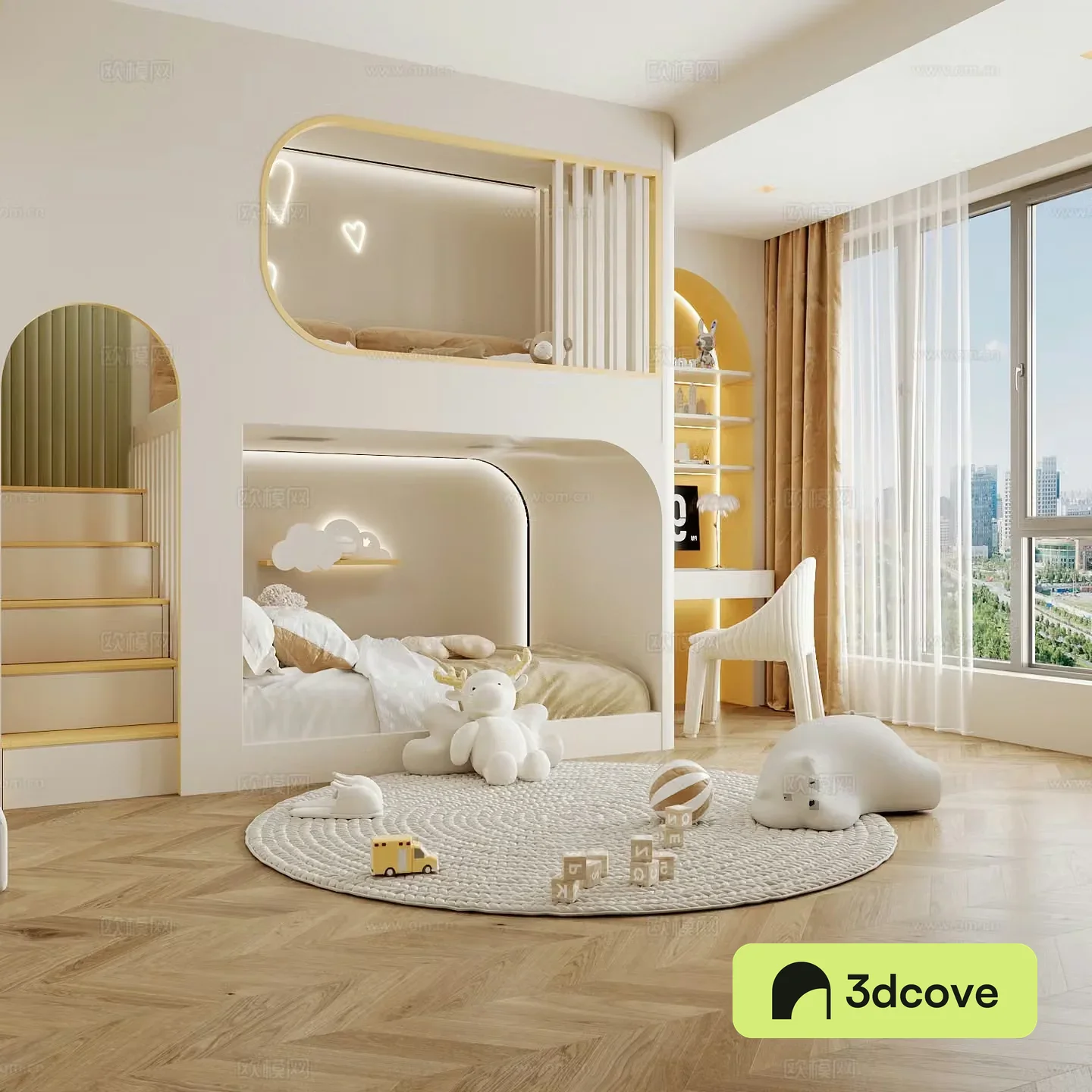 Modern children’s room boy’s room girl’s room children’s bed children’s wardrobe children’s desk