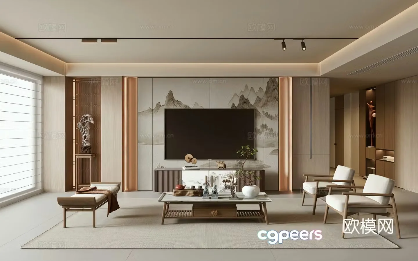 New Chinese living room 3D model