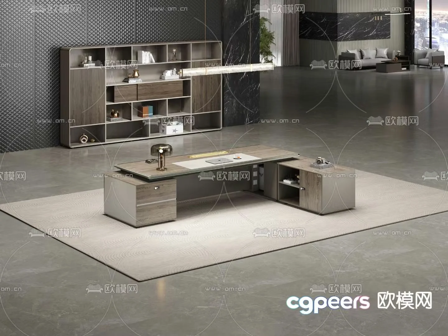 Modern boss desk desk desk 3d model