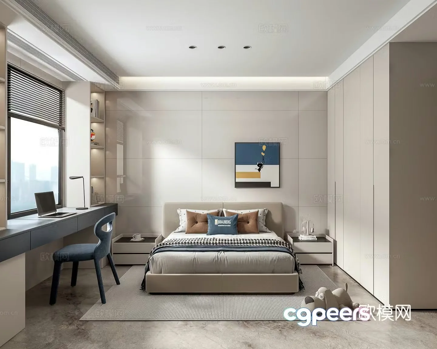 Modern simple children’s room boy’s room 3d model