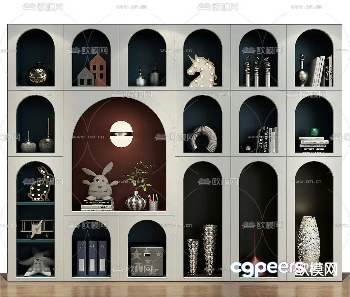 Nordic children’s bookcase display cabinet 3d model